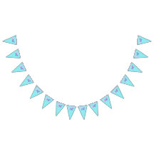 Pretty Holographic Butterfly Bunting Banner Aqua