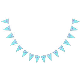 Pretty Holographic Butterfly Bunting Banner Aqua Vimplar