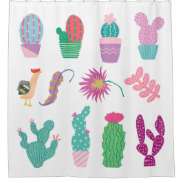 Pretty illustrations cactus Pattern pink green