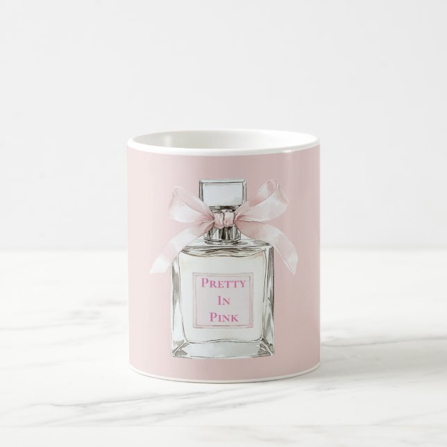 Pretty in Pink Blush Bow Perfume Bottle Kaffemugg (Center)