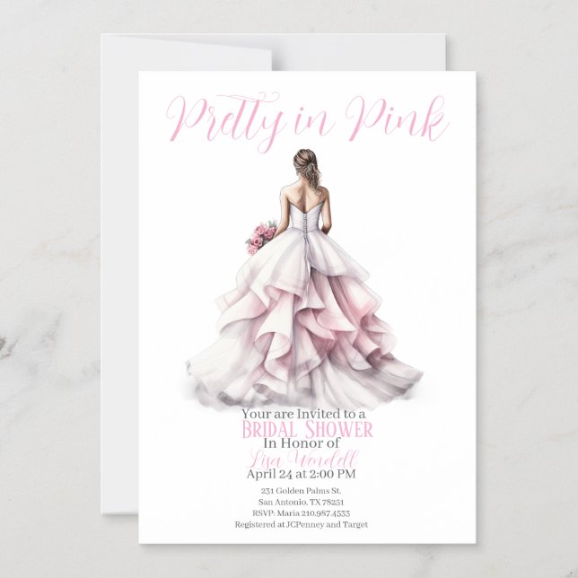 Pretty in Pink Bridal Shower Invitation  Magnetisk Inbjudningskort (Framsida)