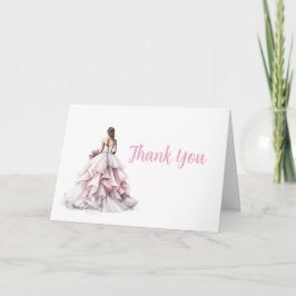 Pretty in Pink Bridal Shower Thank You Card Tack Kort