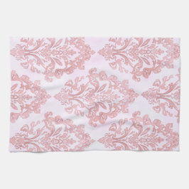 Pretty in Pink Victorian Damask Watercolor Pattern Kökshandduk