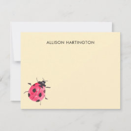 Pretty Ladybug Garden Buttercream Thank You Card Anteckningskort