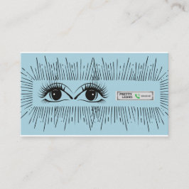 Pretty Lashes Modern Blue Minimalist Eye Illustrat Rabattkort
