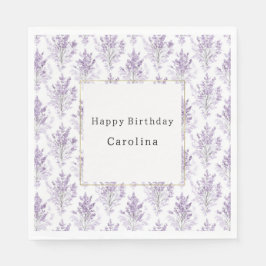 Pretty Lavender Flowers Birthday Pappersservett