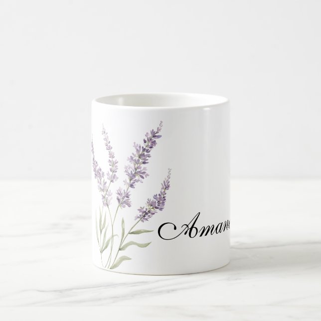 Pretty Lavender Flowers  Kaffemugg (Center)