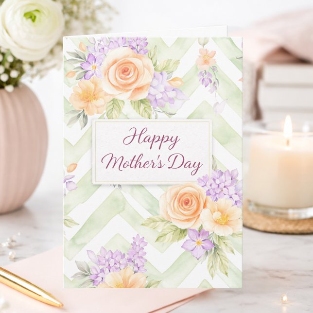 Pretty Lavender Watercolor Floral Mother's Day Kort (Skapare uppladdad)