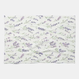 Pretty Lavender White Flowers Bridal Shower Kökshandduk