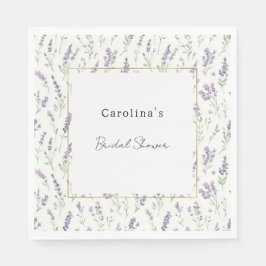 Pretty Lavender White Flowers Bridal Shower Pappersservett
