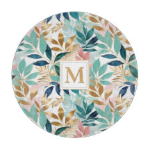 Pretty Leaves Patterned Summer Pastel Elegant Chic