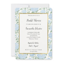 Pretty Light Blue White Flowers Bridal Shower