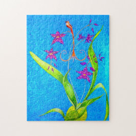 Pretty Little Orchid Bird  Pussel