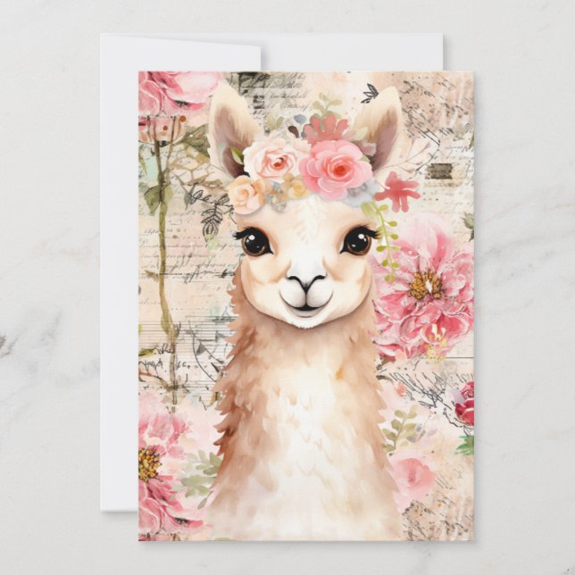 Pretty Llama cards (blank inside) Tack Kort (Framsida)
