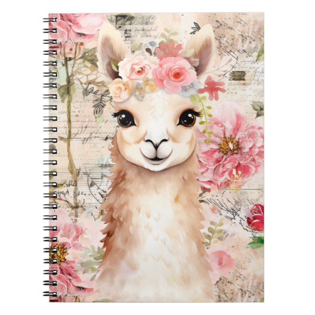 Pretty Llama Notebook Anteckningsbok (Framsidan)