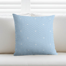 Pretty Love Heart Lattice Mesh Blue Modern Kudde