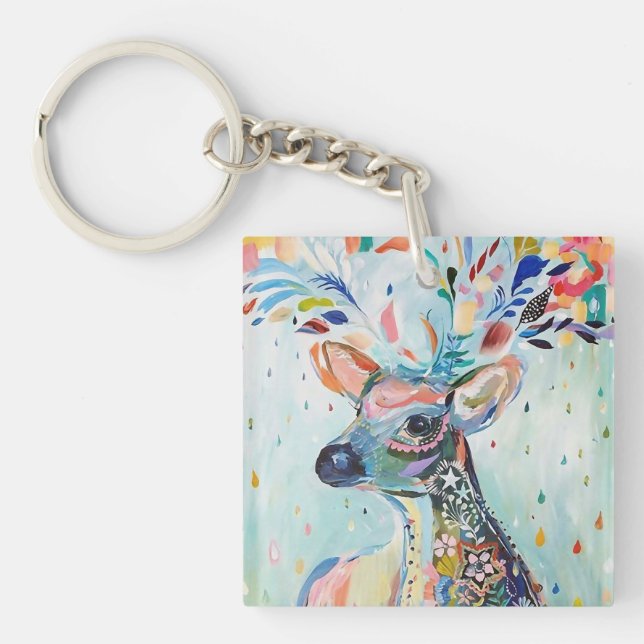 Pretty Modern Deer Art Flower Antlers (Framsidan)