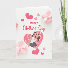 Pretty mother's Day card with hearts Kort