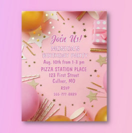 Pretty n Pink! Custom Birthday Party Invitation Inbjudningar