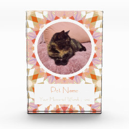 Pretty Orange Green Pet Cat Dog Memorial Keepsake