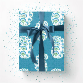 Pretty Paisley in Green and Aqua Presentpapper