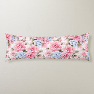 PRETTY PASTEL PINK WHITE BLUE WATERCOLOR FLOWERS KROPPSKUDDE
