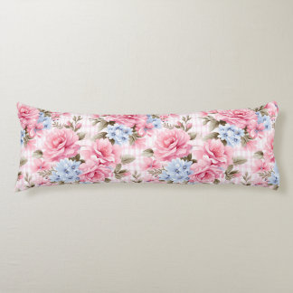 PRETTY PASTEL PINK WHITE BLUE WATERCOLOR FLOWERS KROPPSKUDDE