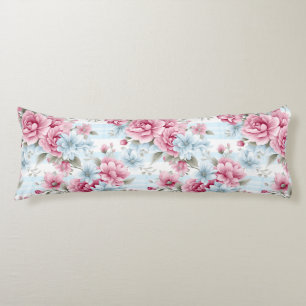 PRETTY PASTEL PINK WHITE BLUE WATERCOLOR FLOWERS KROPPSKUDDE