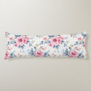 PRETTY PASTEL PINK WHITE BLUE WATERCOLOR FLOWERS KROPPSKUDDE