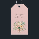 Pretty Peach Blush Pink Floral Bow Bridal Shower Presentetikett<br><div class="desc">Pretty Peach Blush Pink Floral Bow Bridal Shower</div>