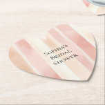 Pretty Peach Pink Cream Stripes Bridal Shower Underlägg Papper<br><div class="desc">Blush Pink Peach Cream Stripes Romantic Bridal Shower</div>