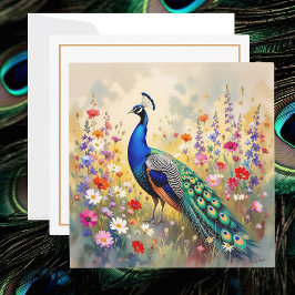 Pretty Peacock in Floral Meadow Kort