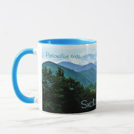 Pretty Personalized Smoky Mountains Blue Green Mug Mugg