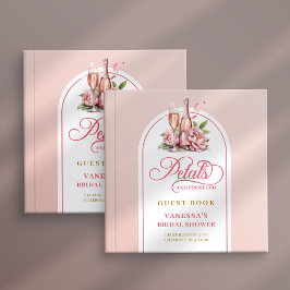 Pretty petals and prosecco blush gold guest book gästböcker