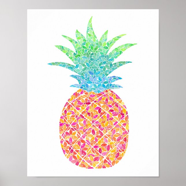 Pretty Pineapple Print Poster (Framsidan)