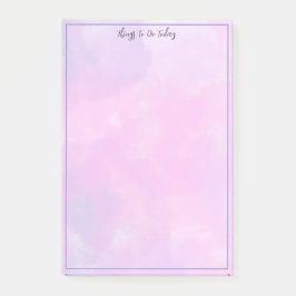 Pretty Pink and Blue Watercolor To Do List Modern  Post-it Block