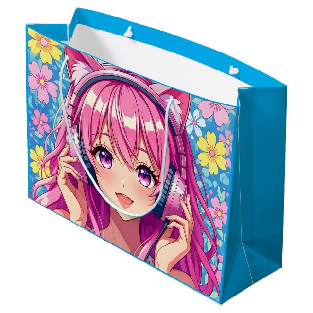 Pretty Pink Anime Girl's Birthday Party (Baksidan Vinklad)