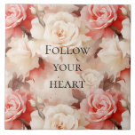 Pretty Pink Blush Cream Floral Bridal Shower Kakelplatta<br><div class="desc">Pretty Pink Blush Cream Floral Bridal Shower</div>