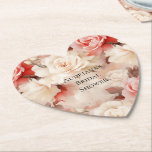 Pretty Pink Blush Cream Floral Bridal Shower Underlägg Papper<br><div class="desc">Pretty Pink Blush Cream Floral Bridal Shower Wedding</div>