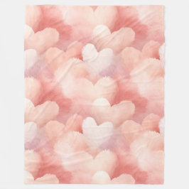 Pretty Pink Blush Hearts Fleecefilt