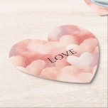 Pretty Pink Blush Hearts Love Underlägg Papper<br><div class="desc">Pretty Pink Blush Hearts personalized love</div>