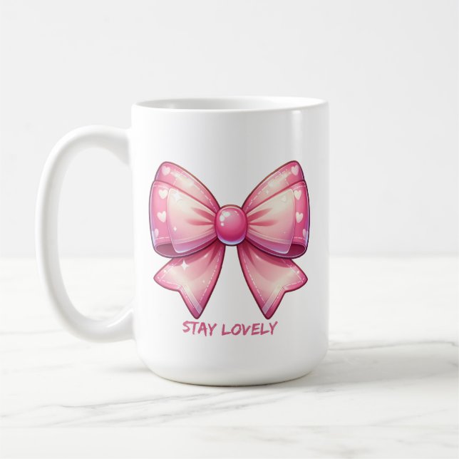 Pretty Pink Bow-Stay Lovely Kaffemugg (Vänster)
