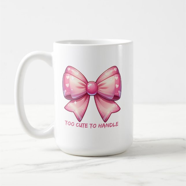 Pretty Pink Bow-Too Cute To Handle Kaffemugg (Vänster)