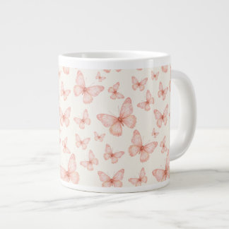 Pretty pink butterflies jumbo mugg