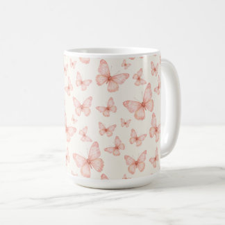 Pretty pink butterflies kaffemugg