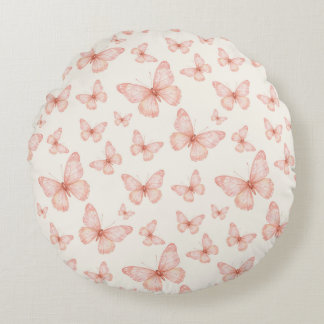 Pretty pink butterflies rund kudde