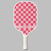 Pretty Pink Chic Checkerboard Custom Name