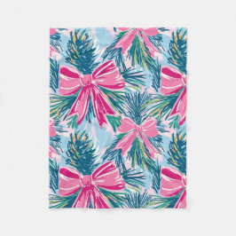 Pretty Pink Coquette Bow And Tree Sprig Pattern Fleecefilt