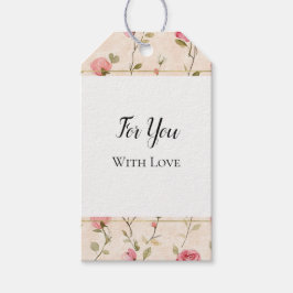 Pretty Pink Cream Roses Floral Wedding Forever Presentetikett