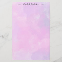 Pretty pink feminine watercolor custom name brevpapper